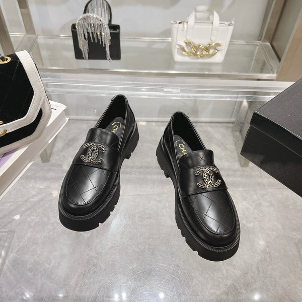 CC Moccasins Black Cowhide