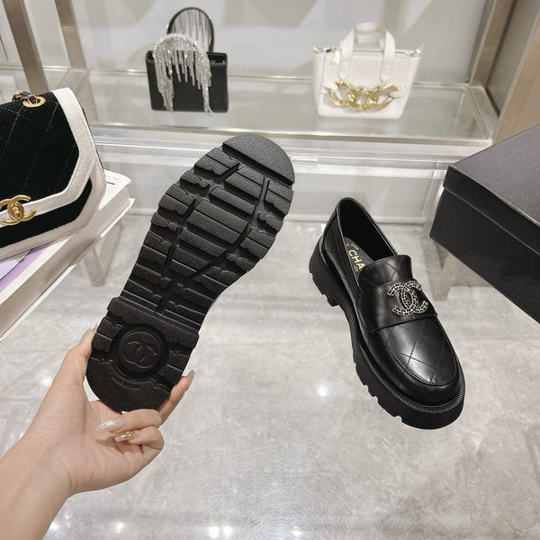 CC Moccasins Black Cowhide