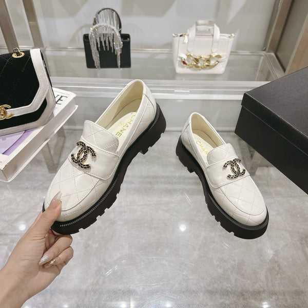 CC Moccasins White Cowhide