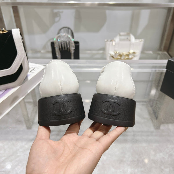 CC Moccasins White Cowhide