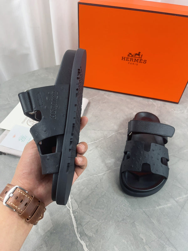 sandalo chypre tutto in pelle di vitello nera