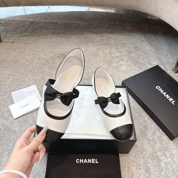 CC 25b Mary Jane autunno-inverno 15mm Bianco Nero Pelle di vitello e pelle di pecora 415776