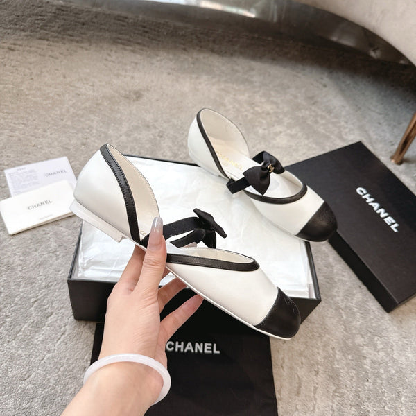 CC 25b Mary Jane autunno-inverno 15mm Bianco Nero Pelle di vitello e pelle di pecora 415776