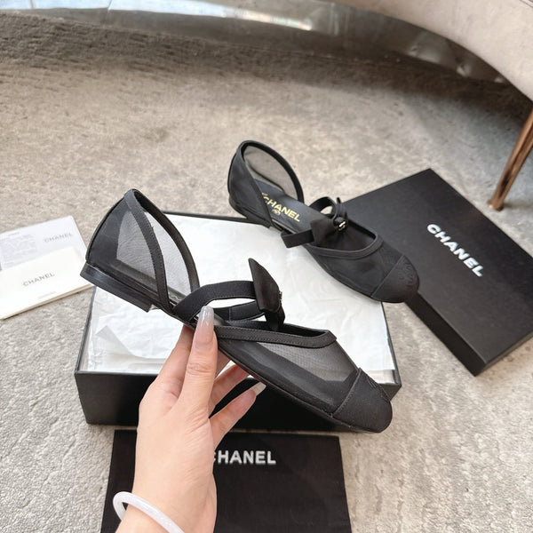 CC 25b Fall-Winter Mary Janes 15mm Black Mesh & Grosgrain 415777