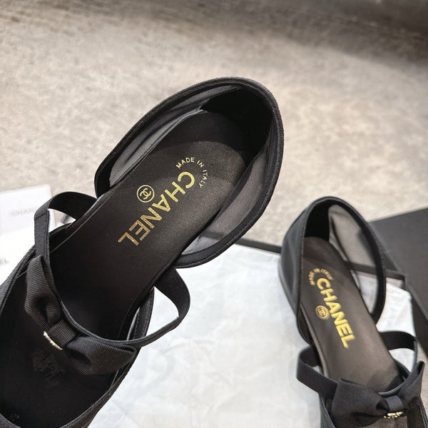 CC 25b Fall-Winter Mary Janes 15mm Black Mesh & Grosgrain 415777