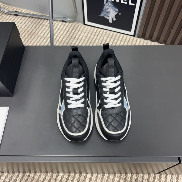 CC Sneaker Black Quilted Cowhide