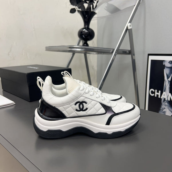 CC Sneaker White Quilted Cowhide