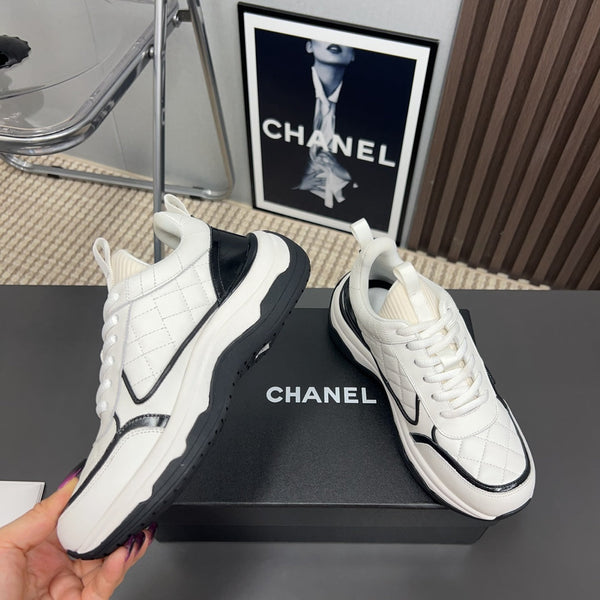 CC Sneaker White Quilted Cowhide