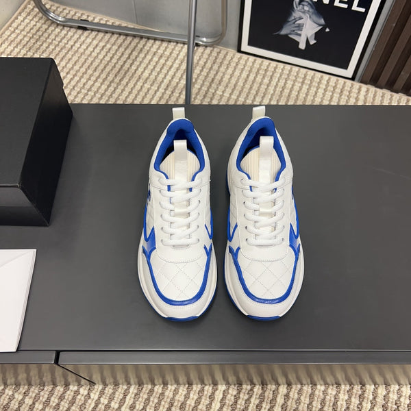 CC Sneaker Blue Yellow Quilted Cowhide