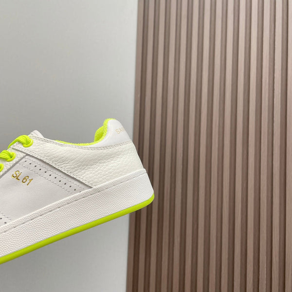 SNEAKERS SL/61 IN PELLE DI VITELLO GIALLO FLUO MIX BIANCO