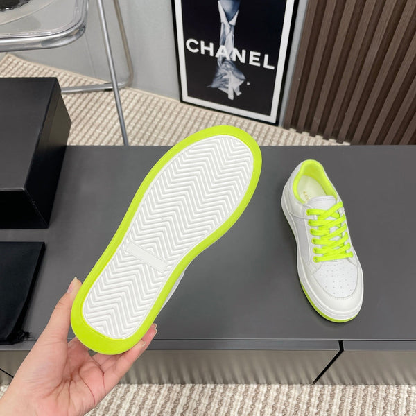 SNEAKERS SL/61 IN PELLE DI VITELLO GIALLO FLUO MIX BIANCO