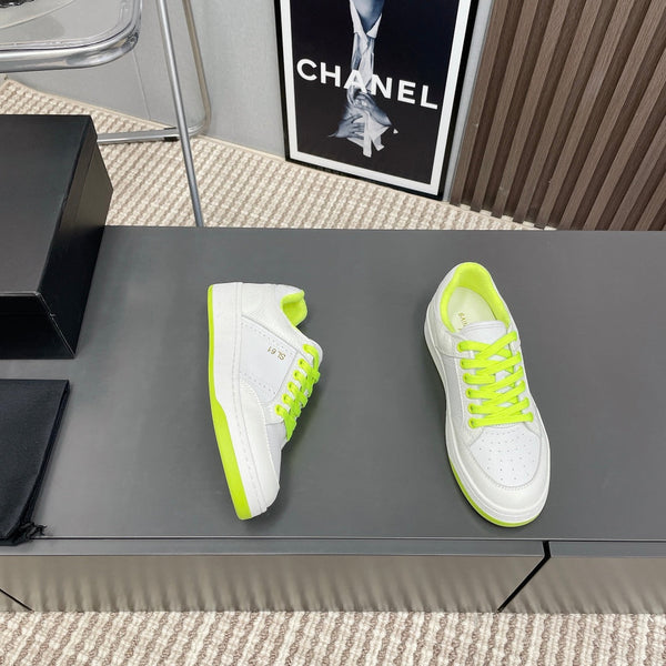 SNEAKERS SL/61 IN PELLE DI VITELLO GIALLO FLUO MIX BIANCO