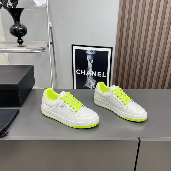 SNEAKERS SL/61 IN PELLE DI VITELLO GIALLO FLUO MIX BIANCO
