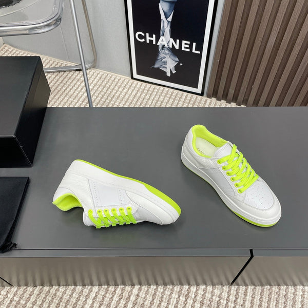 SNEAKERS SL/61 IN PELLE DI VITELLO GIALLO FLUO MIX BIANCO