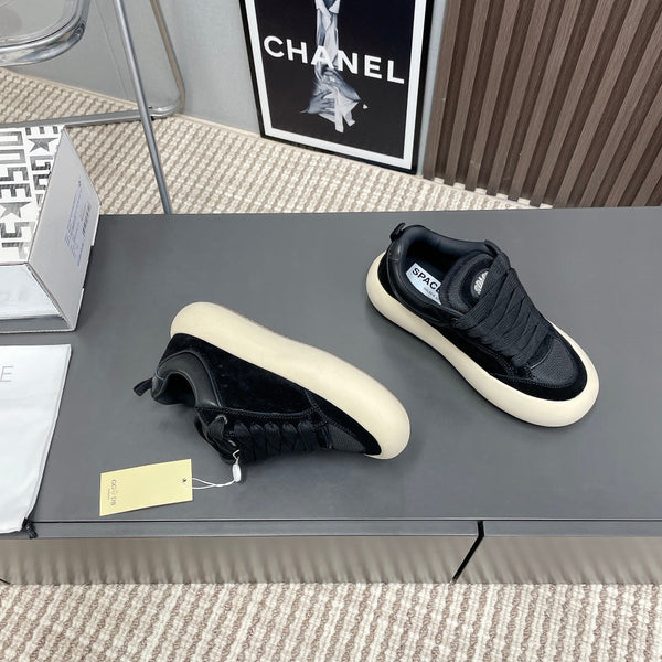 SPACE-STAR CUBE SNEAKERS IN BLACK SUEDE WITH PERFORATED STAR