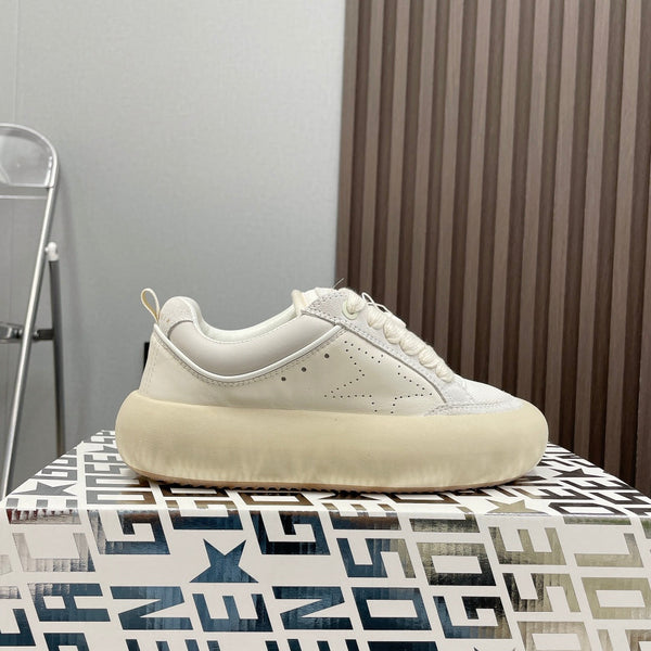 SPACE-STAR CUBE SNEAKERS IN WHITE LEATHER WITH PERFORATED STAR