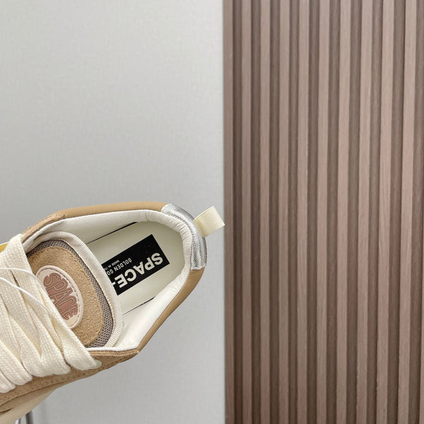 SPACE-STAR CUBE SNEAKERS IN TOBACCO SUEDE WITH PERFORATED STAR