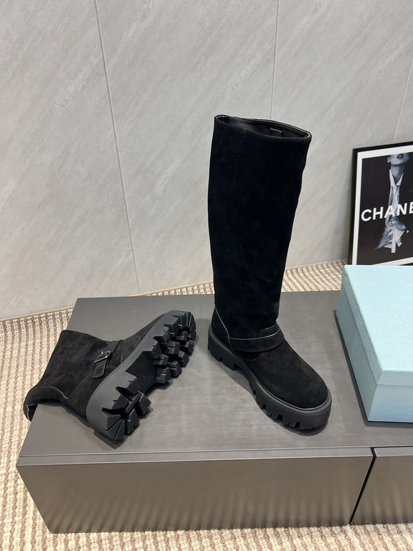 Prada 25 Boot Black Suede 501668