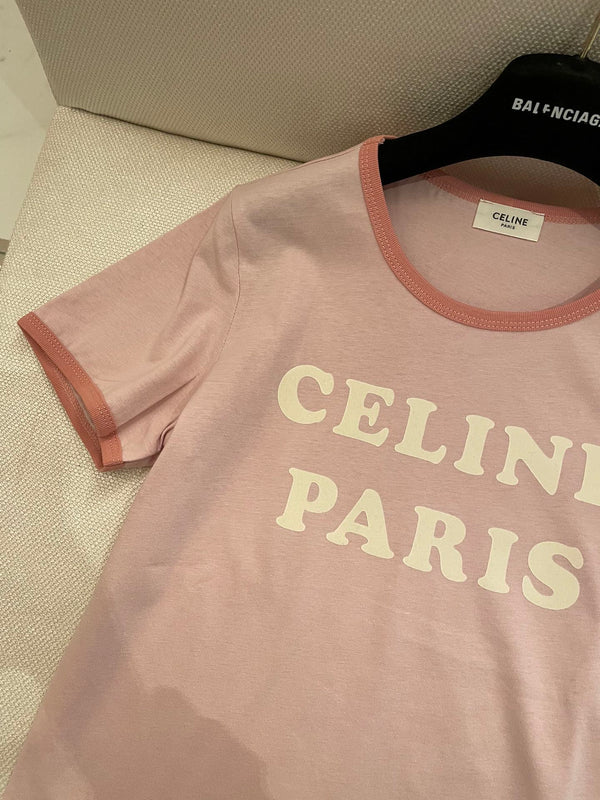 Celine 25 T-shirt Pink Cotton