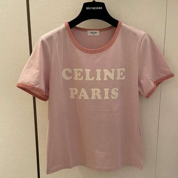 Celine 25 T-shirt Pink Cotton