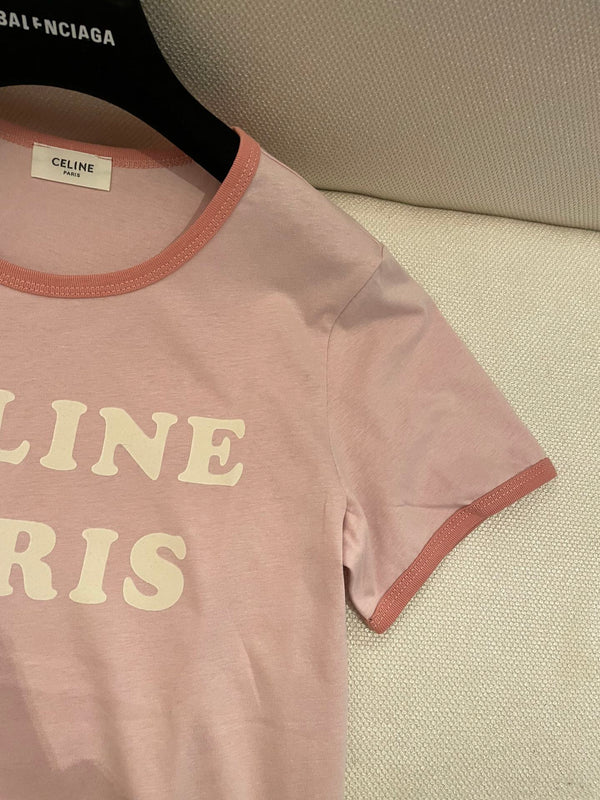 Celine 25 T-shirt Pink Cotton