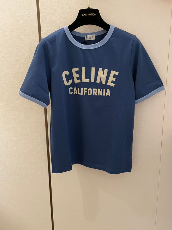 Celine 25 T-shirt Blue mix Light Yellow Cotton