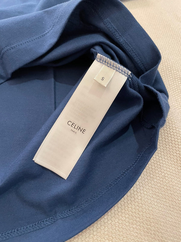 Celine 25 T-shirt Blue mix Light Yellow Cotton