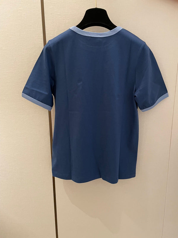 Celine 25 T-shirt Blue mix Light Yellow Cotton