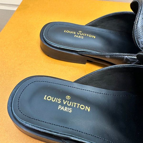 LV EASY MULE IN BLACK MONOGRAM CALFSKIN