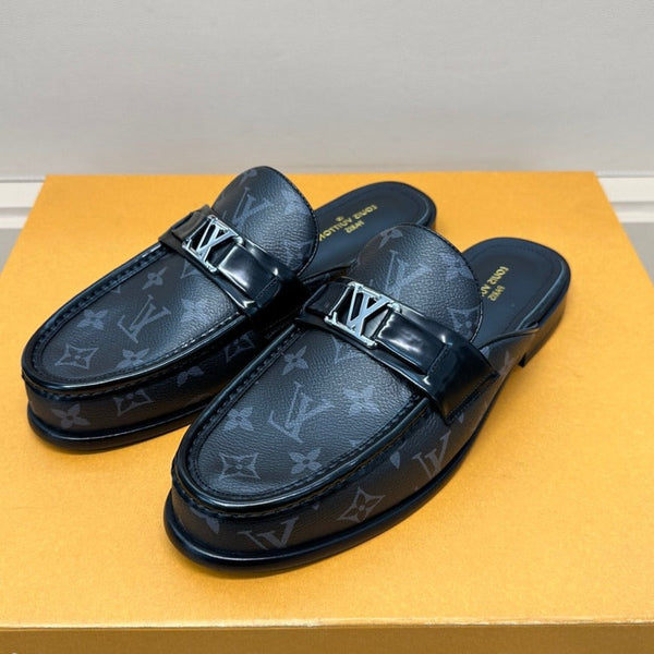 LV EASY MULE IN BLACK MONOGRAM CALFSKIN