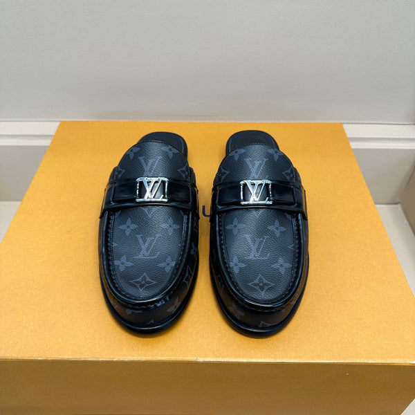 LV EASY MULE IN BLACK MONOGRAM CALFSKIN