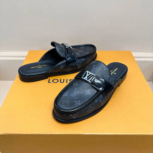 LV EASY MULE IN BLACK MONOGRAM CALFSKIN