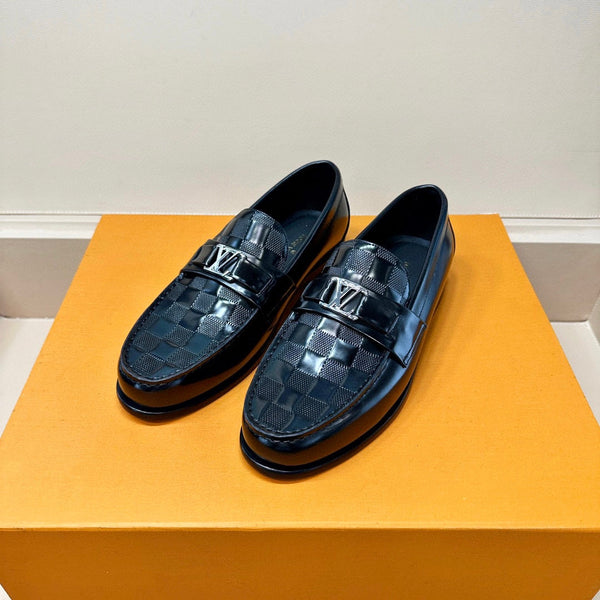 LV MAJOR LOAFER IN DAMIER BLACK CALFSKIN