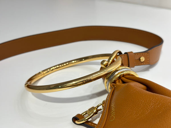 Chloe Small Bracelet 32cm Hobo Bag Brown Grained Calfskin
