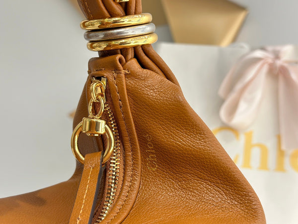 Chloe Small Bracelet 32cm Hobo Bag Brown Grained Calfskin