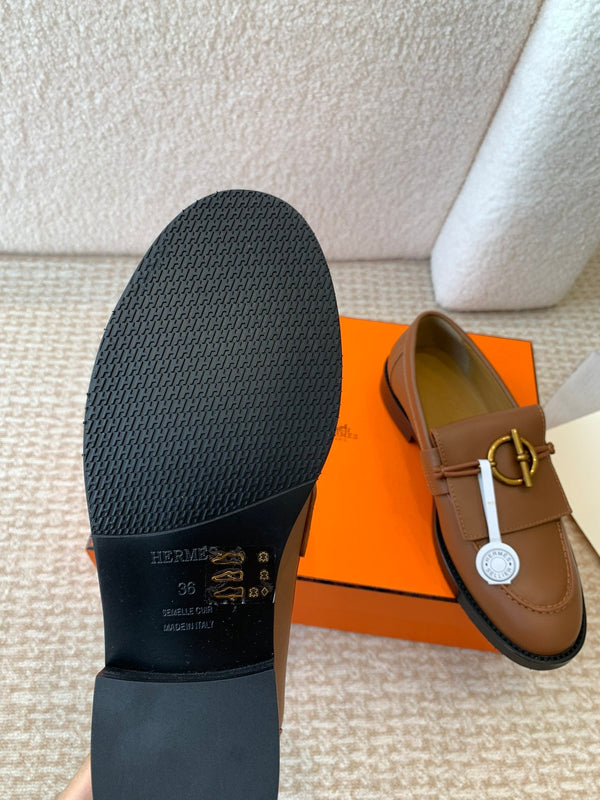 ivy loafer brown lambskin