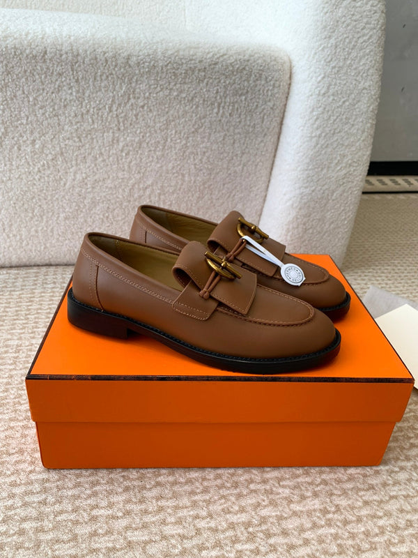 ivy loafer brown lambskin