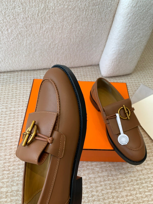ivy loafer brown lambskin