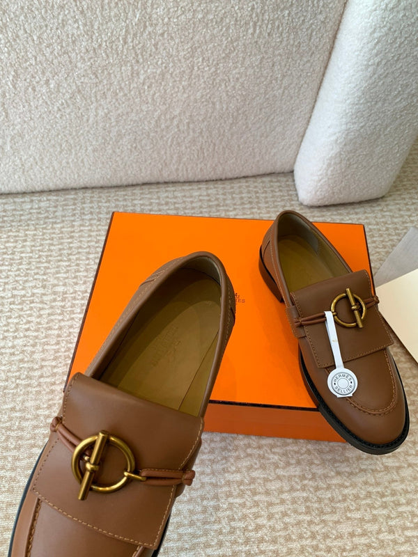 ivy loafer brown lambskin