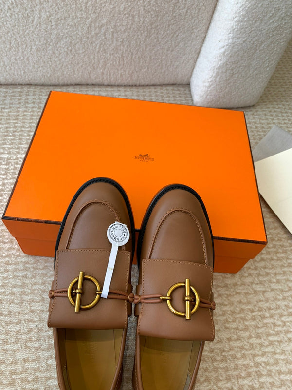 ivy loafer brown lambskin