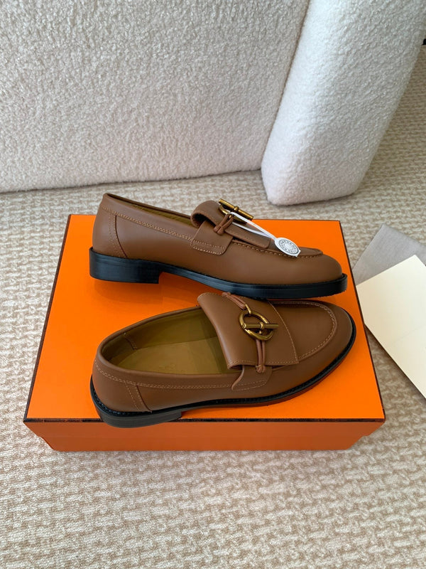 ivy loafer brown lambskin