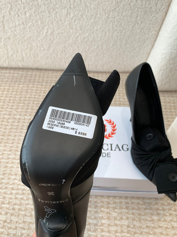 DÉCOLLETÉ ALTO KNIFE SHIRT IN COTONE NERO E PELLE DI VITELLO