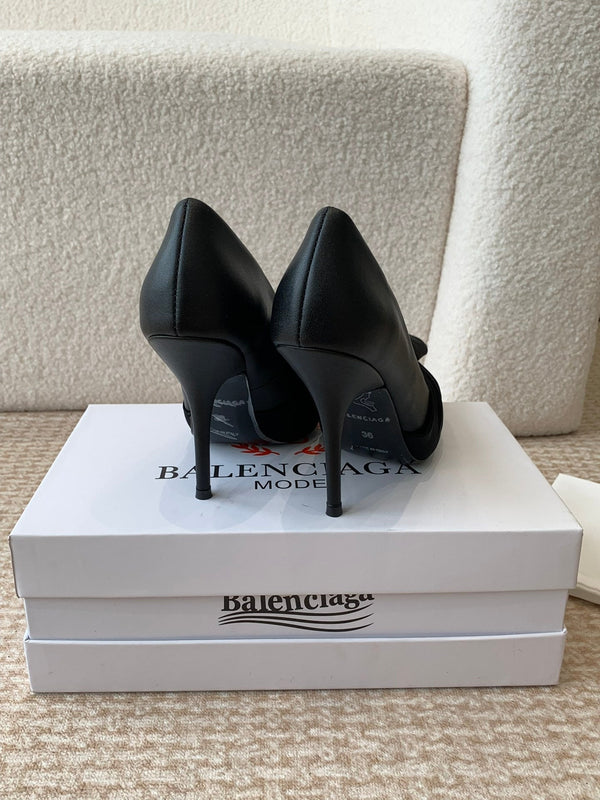 DÉCOLLETÉ ALTO KNIFE SHIRT IN COTONE NERO E PELLE DI VITELLO