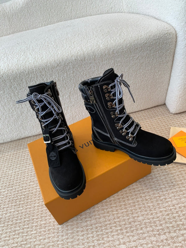 Stivali LV x Timberland Ranger in pelle di vitello nera