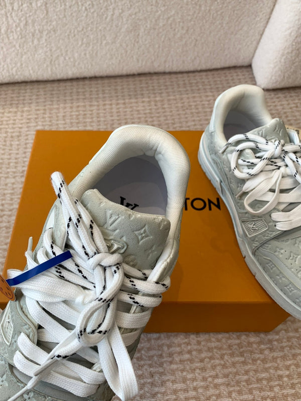 LV Trainer Sneaker 30mm Blue Gray Cowhide