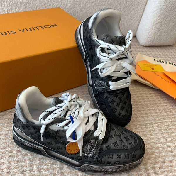 LV Trainer Sneaker 30mm Black Cowhide