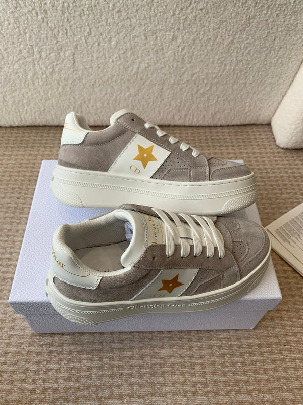 CD Star Platform Sneaker In Light Brown Grey Suede 998718
