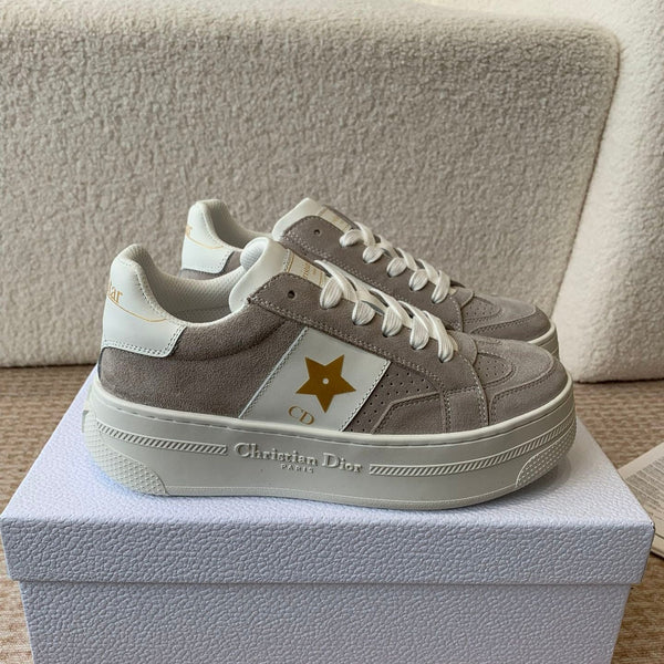 CD Star Platform Sneaker In Light Brown Grey Suede 998718
