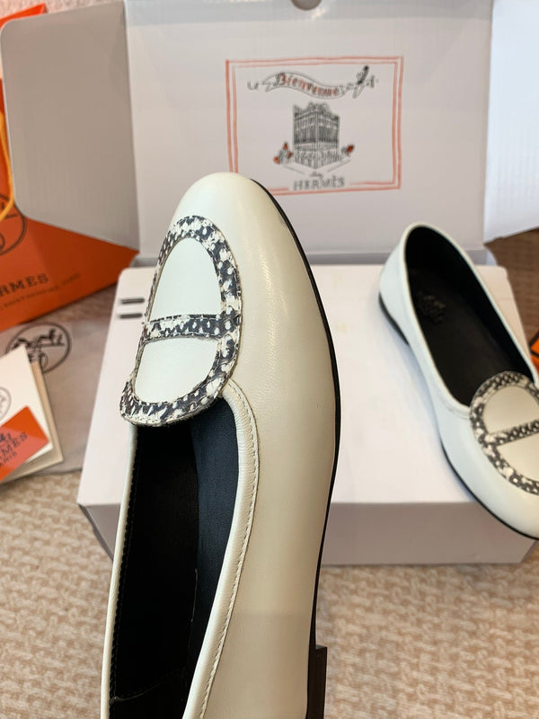 HM Ballet Flat In White Lambskin 997871