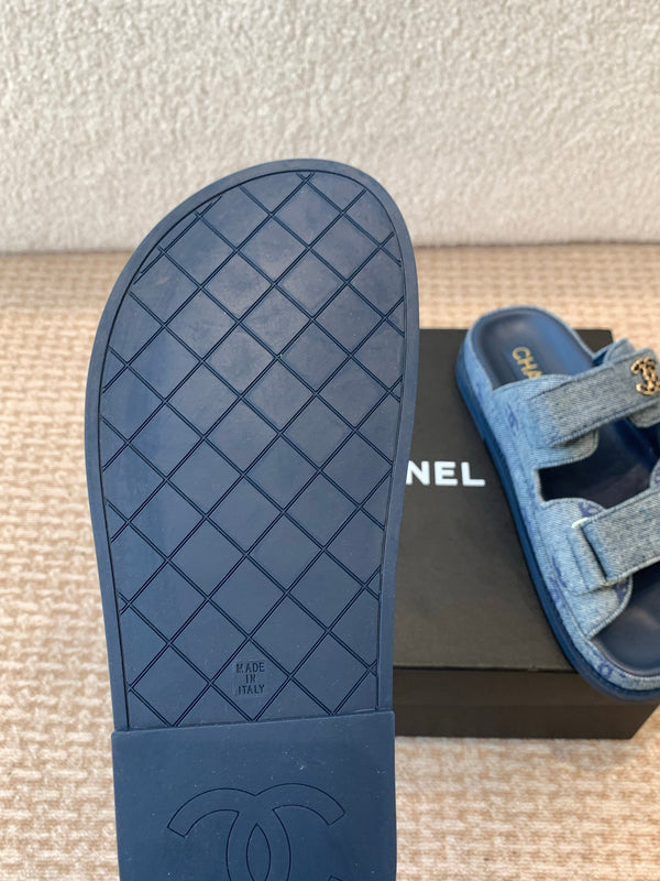 SANDALO DA PAPA' IN CLASSICO TESSUTO DENIM BLU